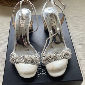 Wedding shoes worn once. Outdoor wedding so front toe area a little worn